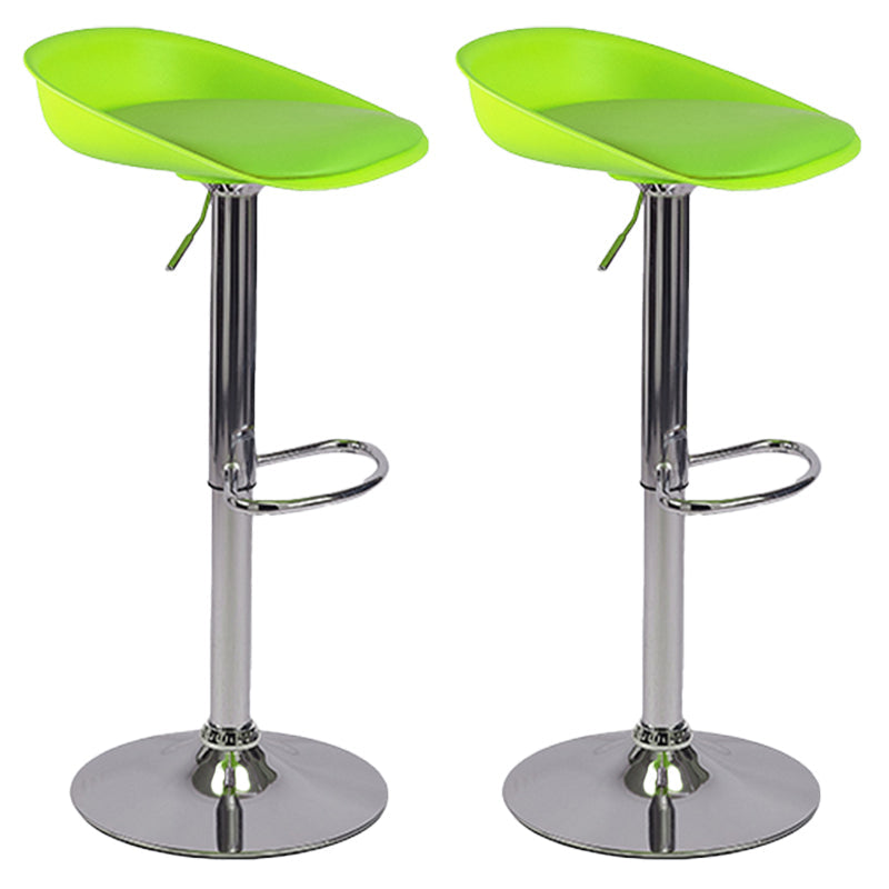 Plastic Adjustable Height Bar Stool Modern PU Upholstered Stool with Footrest