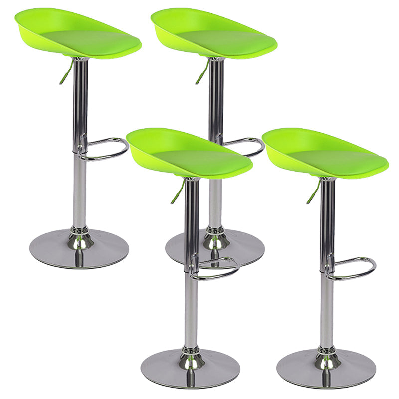 Plastic Adjustable Height Bar Stool Modern PU Upholstered Stool with Footrest