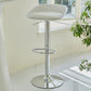 Plastic Adjustable Height Bar Stool Modern PU Upholstered Stool with Footrest