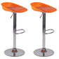 Plastic Adjustable Height Bar Stool Modern PU Upholstered Stool with Footrest