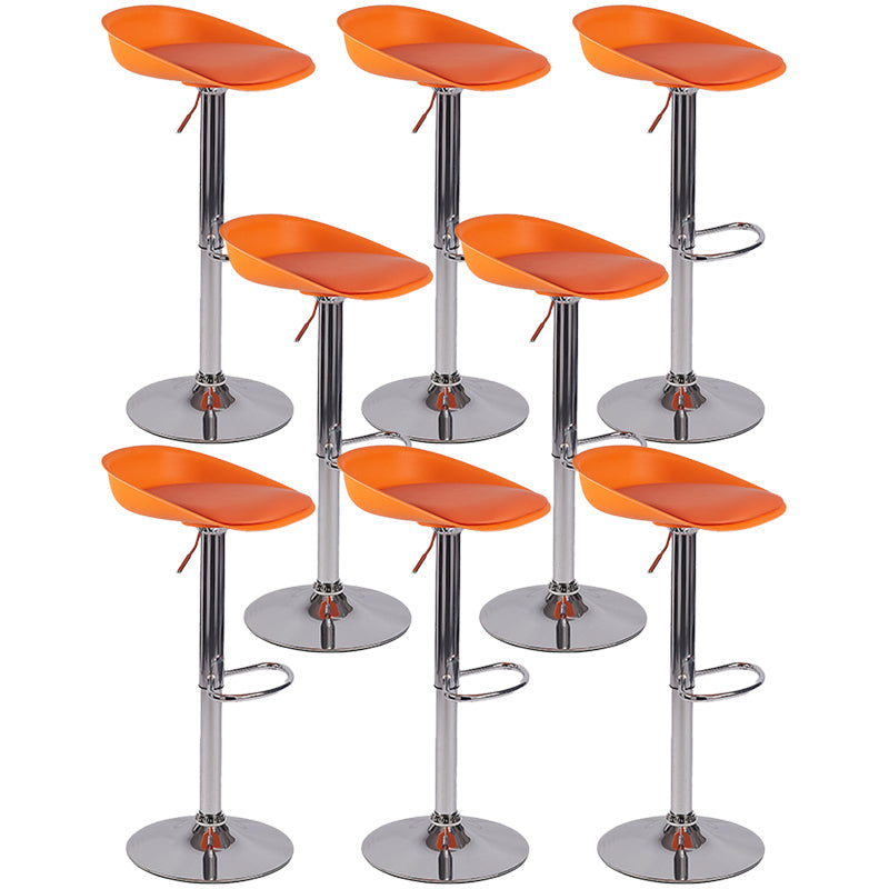 Plastic Adjustable Height Bar Stool Modern PU Upholstered Stool with Footrest