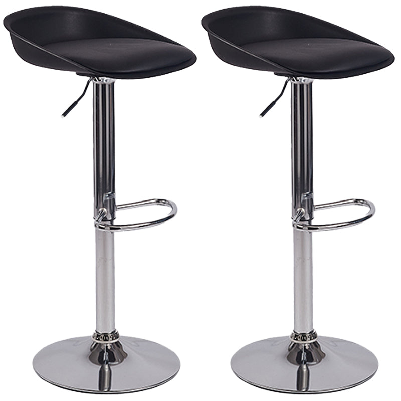 Plastic Adjustable Height Bar Stool Modern PU Upholstered Stool with Footrest