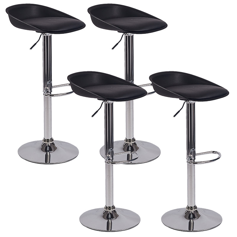 Plastic Adjustable Height Bar Stool Modern PU Upholstered Stool with Footrest