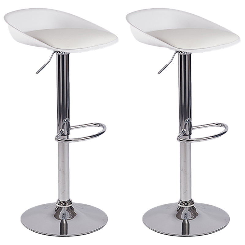 Plastic Adjustable Height Bar Stool Modern PU Upholstered Stool with Footrest