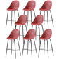 Bucket Plastic Counter Height Bar Stool Scandinavian Armless Stool with Metal Legs