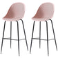 Bucket Plastic Counter Height Bar Stool Scandinavian Armless Stool with Metal Legs