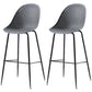Bucket Plastic Counter Height Bar Stool Scandinavian Armless Stool with Metal Legs