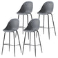 Bucket Plastic Counter Height Bar Stool Scandinavian Armless Stool with Metal Legs