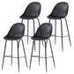Bucket Plastic Counter Height Bar Stool Scandinavian Armless Stool with Metal Legs