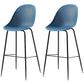 Bucket Plastic Counter Height Bar Stool Scandinavian Armless Stool with Metal Legs