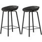 Modern Plastic and Metal Counter Stool Footrest Bucket Backrest Counter-height Stool