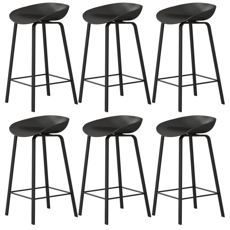 Modern Plastic and Metal Counter Stool Footrest Bucket Backrest Counter-height Stool
