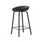 Modern Plastic and Metal Counter Stool Footrest Bucket Backrest Counter-height Stool