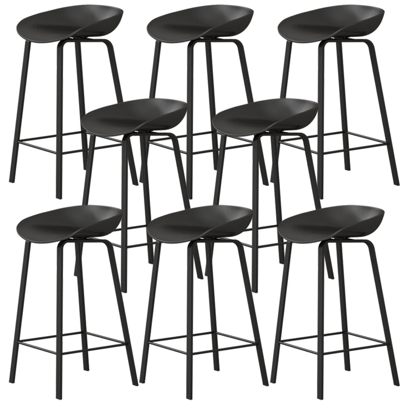 Modern Plastic and Metal Counter Stool Footrest Bucket Backrest Counter-height Stool
