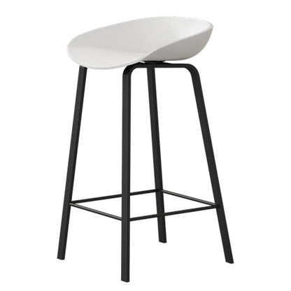 Modern Plastic and Metal Counter Stool Footrest Bucket Backrest Counter-height Stool