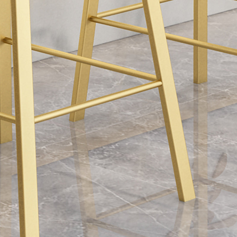 Modern Plastic and Metal Counter Stool Footrest Bucket Backrest Counter-height Stool