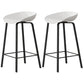 Modern Plastic and Metal Counter Stool Footrest Bucket Backrest Counter-height Stool