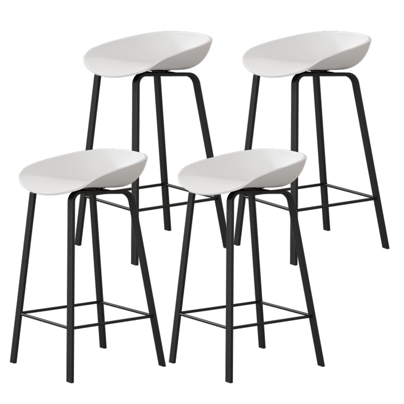 Modern Plastic and Metal Counter Stool Footrest Bucket Backrest Counter-height Stool