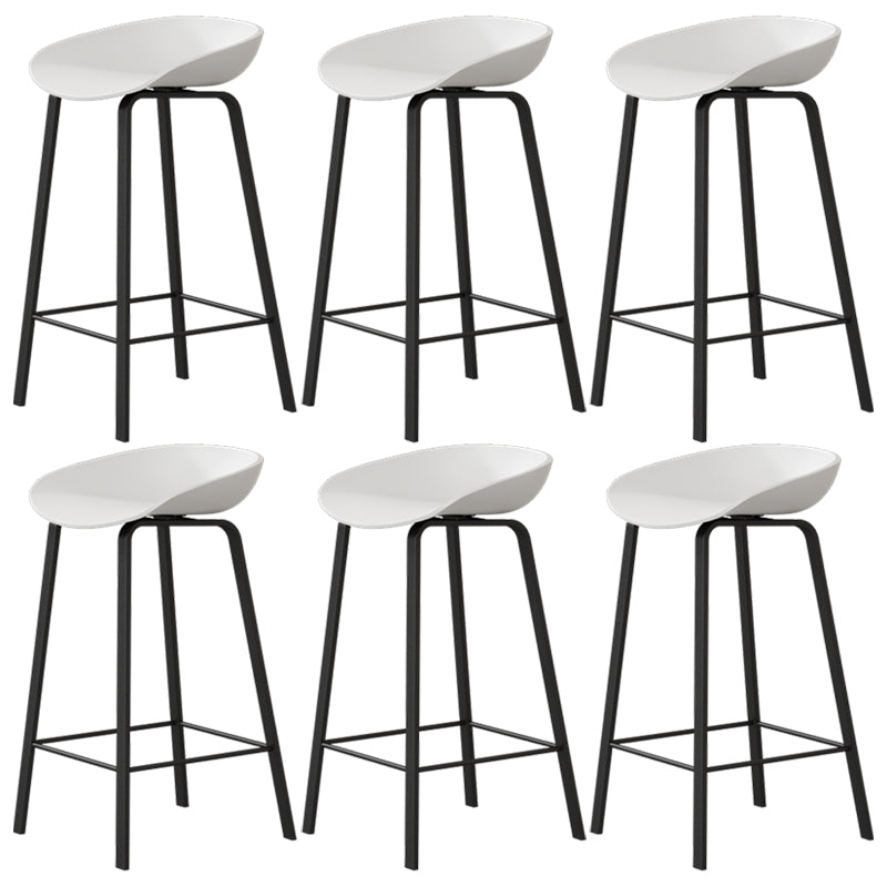Modern Plastic and Metal Counter Stool Footrest Bucket Backrest Counter-height Stool