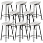 Modern Plastic and Metal Counter Stool Footrest Bucket Backrest Counter-height Stool