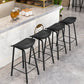 Modern Plastic and Metal Counter Stool Footrest Bucket Backrest Counter-height Stool