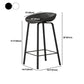 Modern Plastic and Metal Counter Stool Footrest Bucket Backrest Counter-height Stool