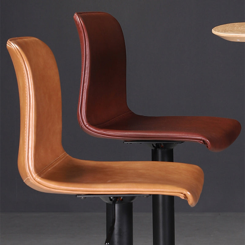 Scandinavian Adjustable Height Stool Leather Counter Stool with Footrest Clearhalo 'Bar Furniture' 'Bar Stools' 'bar_stools' 'furn' 'furn_bar_stools' 'Furniture' 'Kitchen & Dining Furniture' 6152841