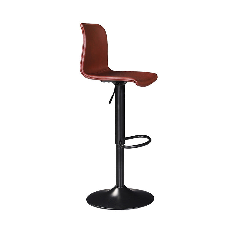 Scandinavian Adjustable Height Stool Leather Counter Stool with Footrest Clearhalo 'Bar Furniture' 'Bar Stools' 'bar_stools' 'furn' 'furn_bar_stools' 'Furniture' 'Kitchen & Dining Furniture' 6152843