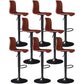 Scandinavian Adjustable Height Stool Leather Counter Stool with Footrest Burgundy 8 Piece Set Clearhalo 'Bar Furniture' 'Bar Stools' 'bar_stools' 'furn' 'furn_bar_stools' 'Furniture' 'Kitchen & Dining Furniture' 6152844