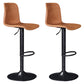 Scandinavian Adjustable Height Stool Leather Counter Stool with Footrest Brown 2 Piece Set Clearhalo 'Bar Furniture' 'Bar Stools' 'bar_stools' 'furn' 'furn_bar_stools' 'Furniture' 'Kitchen & Dining Furniture' 6152847