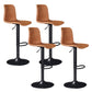 Scandinavian Adjustable Height Stool Leather Counter Stool with Footrest Brown 4 Piece Set Clearhalo 'Bar Furniture' 'Bar Stools' 'bar_stools' 'furn' 'furn_bar_stools' 'Furniture' 'Kitchen & Dining Furniture' 6152849