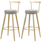 Indoor Round Counter Chair Upholstered Footrest Dining Stool in Grey and Gold 2 Piece Set Clearhalo 'Bar Furniture' 'Bar Stools' 'bar_stools' 'furn' 'furn_bar_stools' 'Furniture' 'Kitchen & Dining Furniture' 6152857