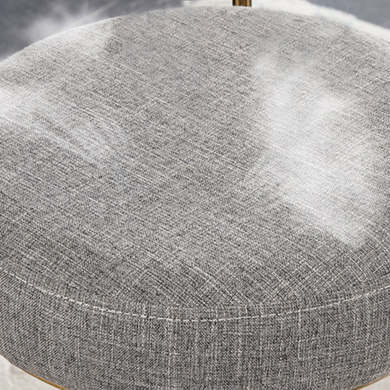 Indoor Round Counter Chair Upholstered Footrest Dining Stool in Grey and Gold Clearhalo 'Bar Furniture' 'Bar Stools' 'bar_stools' 'furn' 'furn_bar_stools' 'Furniture' 'Kitchen & Dining Furniture' 6152865