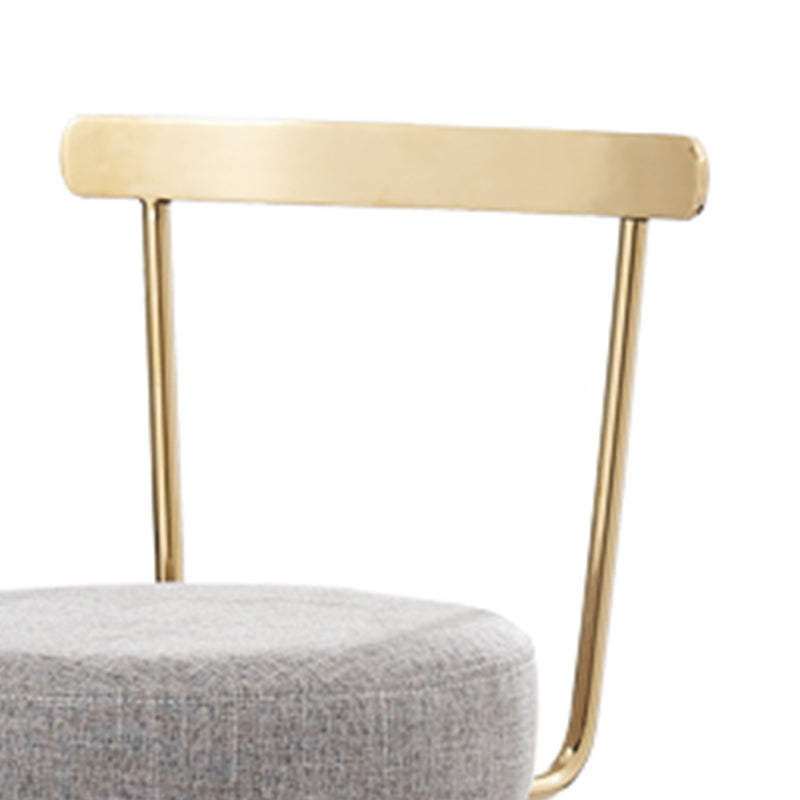 Indoor Round Counter Chair Upholstered Footrest Dining Stool in Grey and Gold Clearhalo 'Bar Furniture' 'Bar Stools' 'bar_stools' 'furn' 'furn_bar_stools' 'Furniture' 'Kitchen & Dining Furniture' 6152866