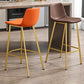 Glam Leather Upholstered Bar Stool Armless Low Back Stool with Gold Metal Legs Clearhalo 'Bar Furniture' 'Bar Stools' 'bar_stools' 'furn' 'furn_bar_stools' 'Furniture' 'Kitchen & Dining Furniture' 6152876