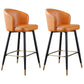Leather Counter Stool Scandinavian Style Armed Low Back Stools for Home Orange 2 Piece Set Clearhalo 'Bar Furniture' 'Bar Stools' 'bar_stools' 'furn' 'furn_bar_stools' 'Furniture' 'Kitchen & Dining Furniture' 6152916