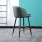 Leather Counter Stool Scandinavian Style Armed Low Back Stools for Home Blackish Green 1 Piece Clearhalo 'Bar Furniture' 'Bar Stools' 'bar_stools' 'furn' 'furn_bar_stools' 'Furniture' 'Kitchen & Dining Furniture' 6152918