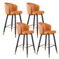 Leather Counter Stool Scandinavian Style Armed Low Back Stools for Home Orange 4 Piece Set Clearhalo 'Bar Furniture' 'Bar Stools' 'bar_stools' 'furn' 'furn_bar_stools' 'Furniture' 'Kitchen & Dining Furniture' 6152919