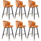 Leather Counter Stool Scandinavian Style Armed Low Back Stools for Home Orange 6 Piece Set Clearhalo 'Bar Furniture' 'Bar Stools' 'bar_stools' 'furn' 'furn_bar_stools' 'Furniture' 'Kitchen & Dining Furniture' 6152921