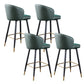 Leather Counter Stool Scandinavian Style Armed Low Back Stools for Home Blackish Green 4 Piece Set Clearhalo 'Bar Furniture' 'Bar Stools' 'bar_stools' 'furn' 'furn_bar_stools' 'Furniture' 'Kitchen & Dining Furniture' 6152927
