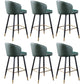 Leather Counter Stool Scandinavian Style Armed Low Back Stools for Home Blackish Green 6 Piece Set Clearhalo 'Bar Furniture' 'Bar Stools' 'bar_stools' 'furn' 'furn_bar_stools' 'Furniture' 'Kitchen & Dining Furniture' 6152929