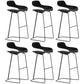 Armless Metal Indoor Bar Stool Scandinavian Plastic Stool with Footrest