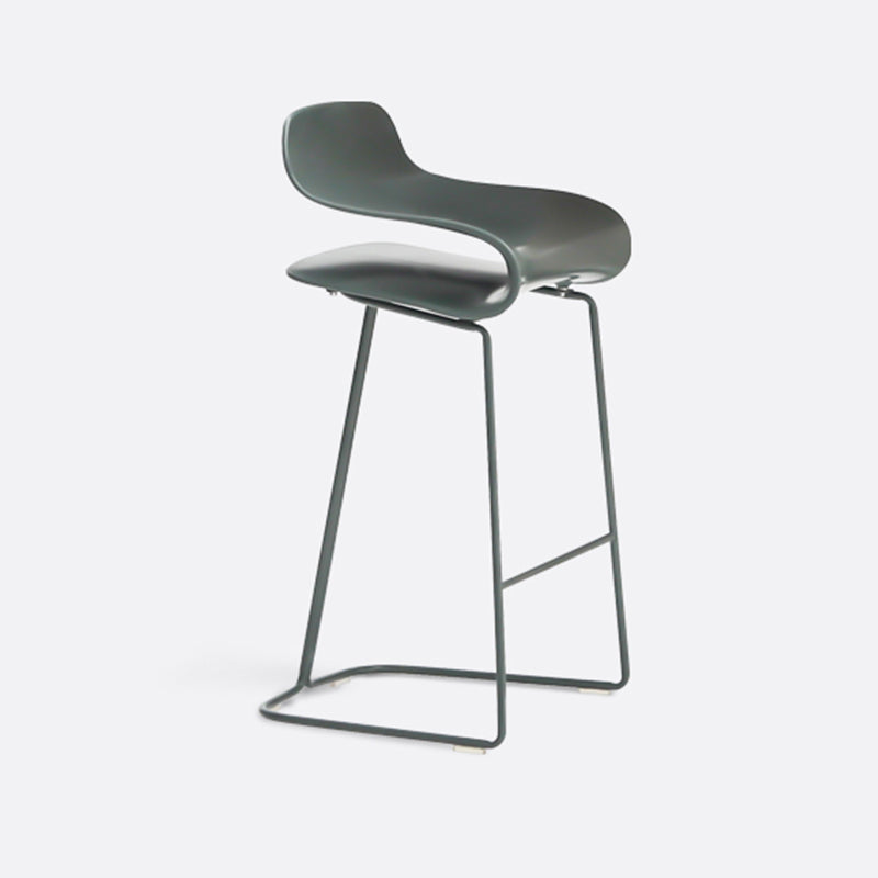 Armless Metal Indoor Bar Stool Scandinavian Plastic Stool with Footrest