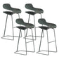 Armless Metal Indoor Bar Stool Scandinavian Plastic Stool with Footrest