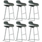 Armless Metal Indoor Bar Stool Scandinavian Plastic Stool with Footrest
