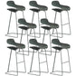 Armless Metal Indoor Bar Stool Scandinavian Plastic Stool with Footrest