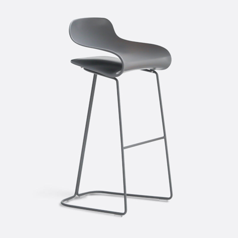 Armless Metal Indoor Bar Stool Scandinavian Plastic Stool with Footrest