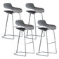 Armless Metal Indoor Bar Stool Scandinavian Plastic Stool with Footrest
