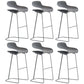 Armless Metal Indoor Bar Stool Scandinavian Plastic Stool with Footrest