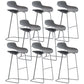 Armless Metal Indoor Bar Stool Scandinavian Plastic Stool with Footrest